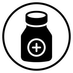 pills bottle glyph icon
