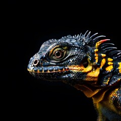 Fototapeta premium beautiful animal in a studio isolated on black wild life