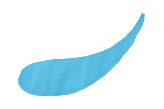  isolated light blue brush strokes of paint on transparent background