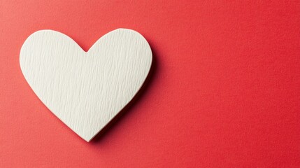 White heart shape on a red background, symbolizing love 