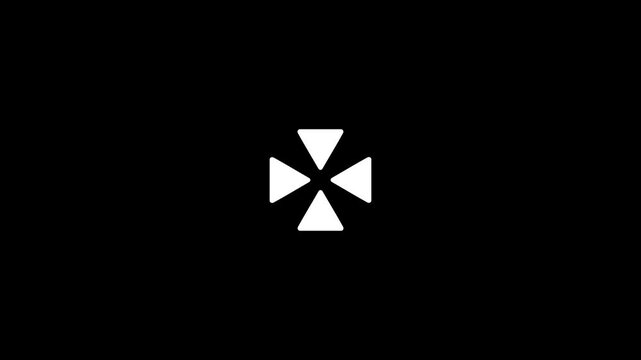 Increasing and decreasing screen size graphic animation. Alpha channel. Transparent background motion design. 4K resolution