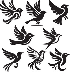 Bird Silhouette Icon vector graphic design