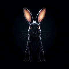 beautiful animal in a studio isolated on black wild life