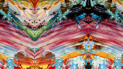 Fototapeta premium Abstract art background . Hand painting artwork on canvas .