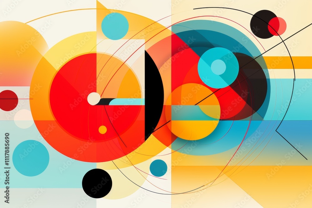 Poster vibrant abstract geometric shapes and patterns captivating design elements for visual appeal