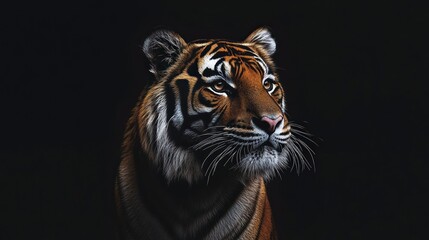 Fototapeta premium tiger on a black background