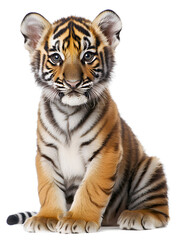 Obraz premium Cute baby tiger isolated on white background