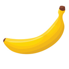 Cute cartoon banana fruit icon.