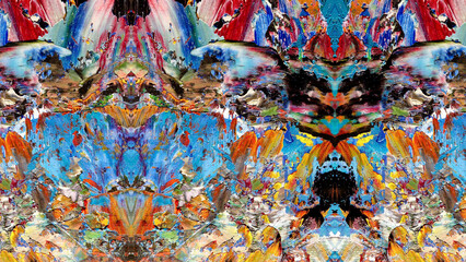 Fototapeta premium Abstract art background . Hand painting artwork on canvas .