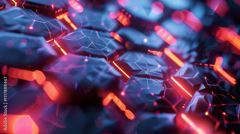 Poster abstract technology or medical background with hexagons shape pattern.