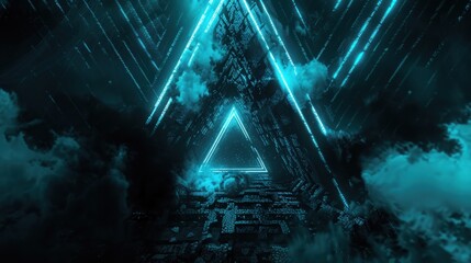 Neon Triangle Abstract