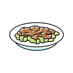 larb salad thai cuisine color icon vector. larb salad thai cuisine sign. isolated symbol illustration