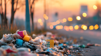 Various recycling and waste disposal activities and green space, loving the world, a green world for a friendly environment