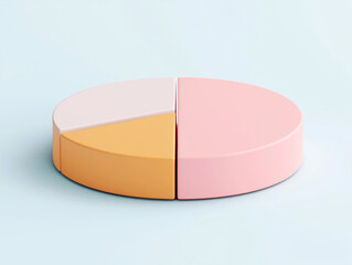 Abstract Pastel Pie Chart on Gradient Background, Creative Data Visualization
