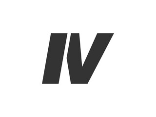IV Techno Editable Font Logo For Corporate Branding. Bold, Futuristic Design With Unique Typographic Ideas. Minimal Custom Type And Dynamic Letter
