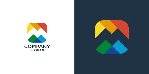 initial letter m abstract monogram logo design vector