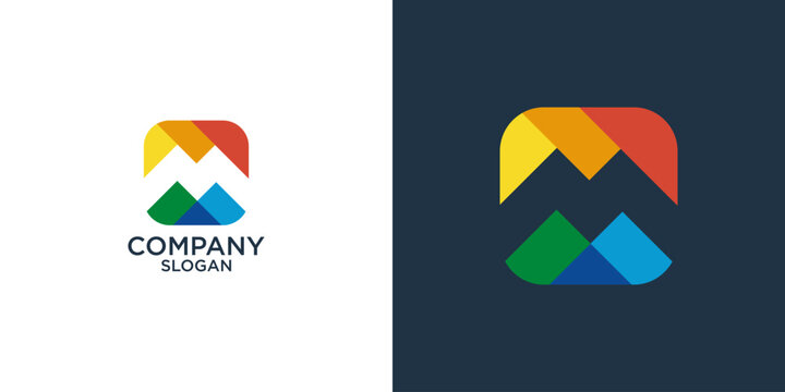 initial letter m abstract monogram logo design vector