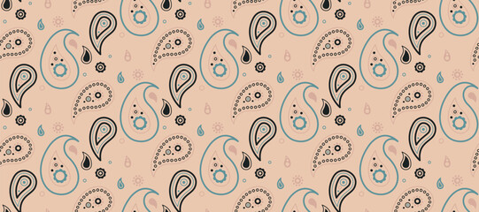 Foliage decor in curve beauty. Embellishment dress with carpet retro. Victorian effect colors style.