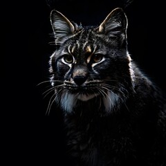 beautiful animal in a studio isolated on black wild life