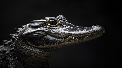 Fototapeta premium crocodile on a dark background