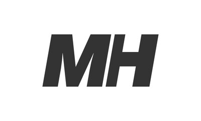 Obraz premium MH Techno Editable Font Logo For Corporate Branding. Bold, Futuristic Design With Unique Typographic Ideas. Minimal Custom Type And Dynamic Letter
