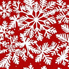 Red Christmas Snowflakes Pattern 