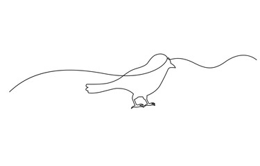 Obraz premium Continuous one line drawing of flying hummingbird, Flying animal concept Single line, Hummingbird one line art design, One continuous line drawing of dove with olive branch.