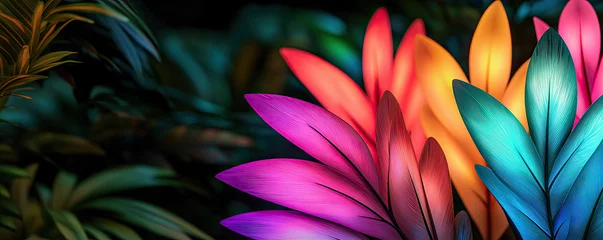 Vibrant, colorful plant leaves create a stunning and lively natural scene.