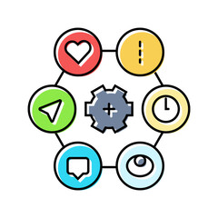 usability ux ui design color icon vector. usability ux ui design sign. isolated symbol illustration
