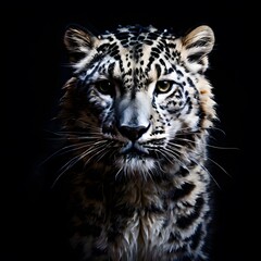 beautiful animal in a studio isolated on black wild life