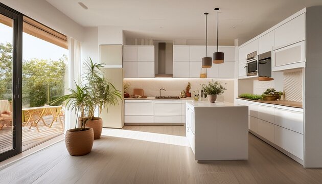 Cozy white and neutral kitchen showcasing stylish decor and functional layout for family gatherings