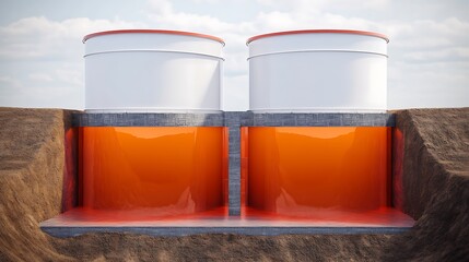 Conceptual Visualization of Underground Oil Storage Tanks for Strategic Reserves, Highlighting Innovative Storage Solutions for Energy Security and Resource Management