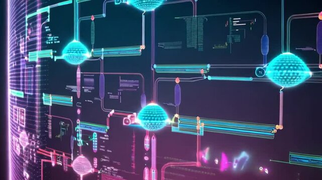 Seamless Neural Network Visualization with Data Streams and Model Training Effects &ndash; AI and Machine Learning Concept