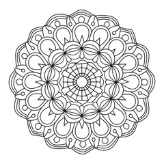 Mandala Artwork Vector - Hand Drawing Mandala Coloring Page to Color.
