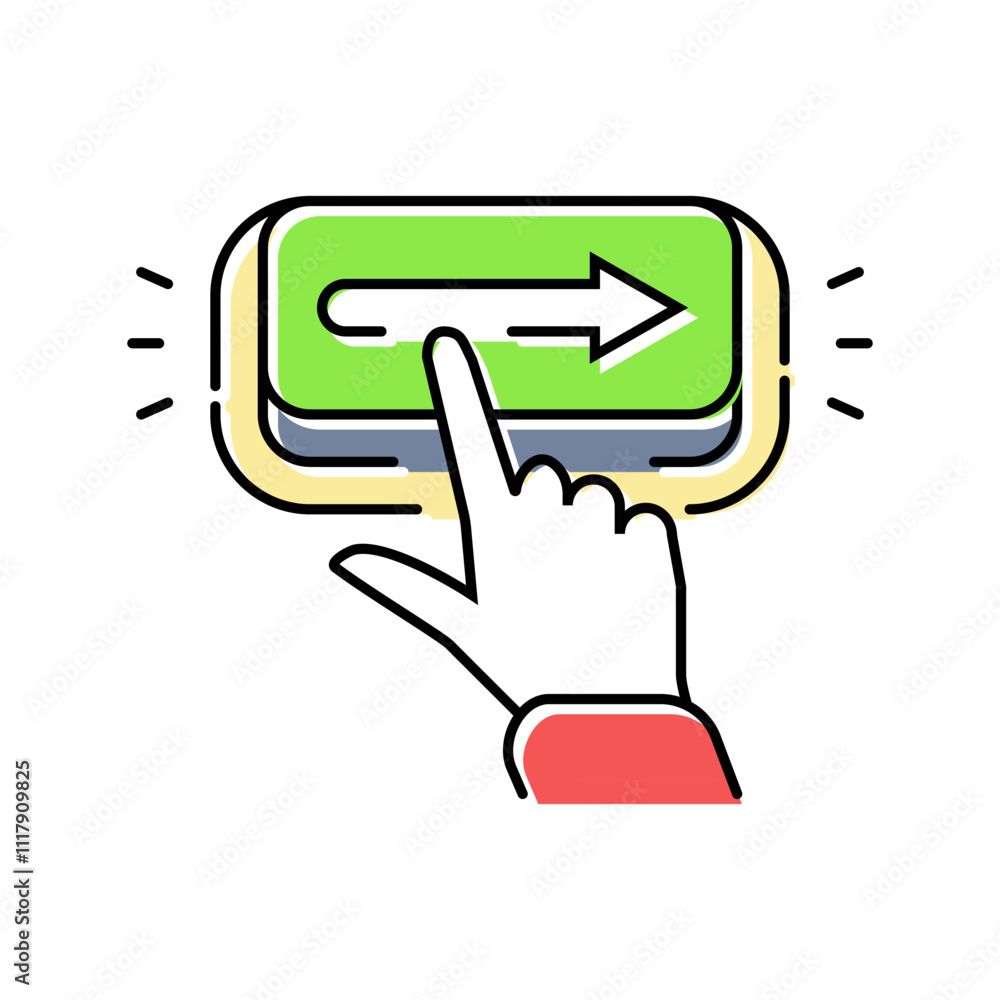 Poster affordance ux ui design color icon vector. affordance ux ui design sign. isolated symbol illustratio