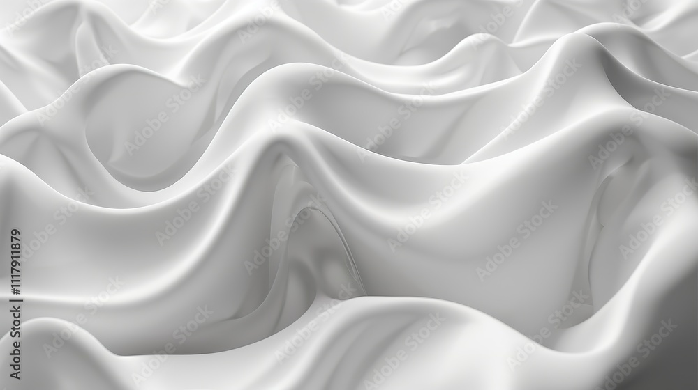 Poster the image is white wave with a white background. the wave is very smooth and has very calming effect