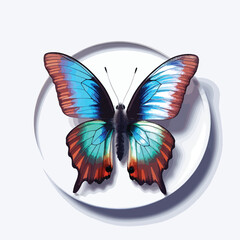 butterfly spread wings and sitting illustration