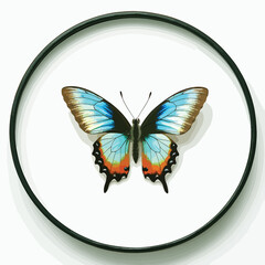 butterfly spread wings and sitting illustration
