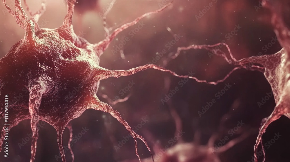 Aufkleber This visual exploration showcases hyper-realistic neurons, emphasizing their intricate structures and connections, capturing the brain's complex network in a captivating way