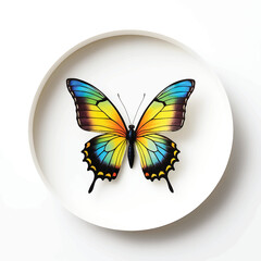 butterfly spread wings and sitting illustration