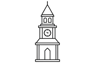 tower of the church vector illustration on white background