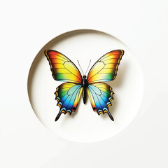 butterfly spread wings and sitting illustration
