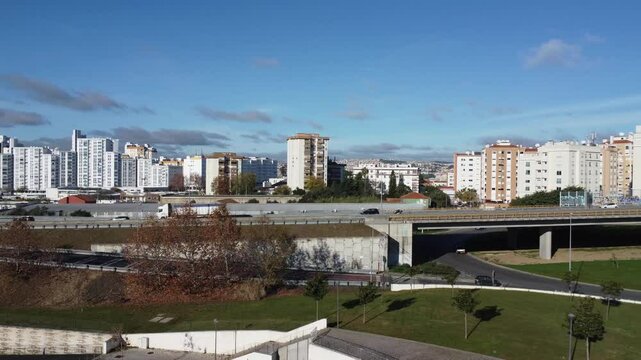 alta de lisboa, vista drone, lago predios