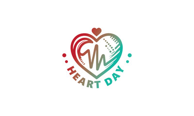 World Heart Day logo  september 29. Vector illustration., heart day celibration logo, heart day typography  logo