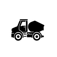 Fototapeta premium A small mixer truck silhouette on white background