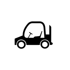 A small shipment car silhouette on white background