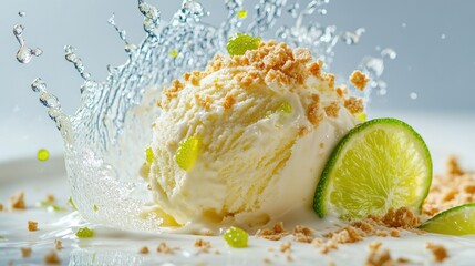 Lime Ice Cream Splash With Crumble Topping