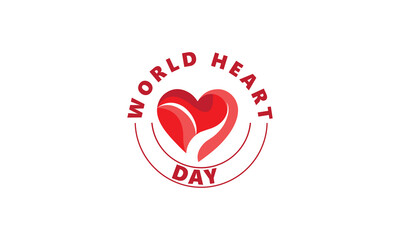 World Heart Day logo  september 29. Vector illustration., heart day celibration logo, heart day typography  logo