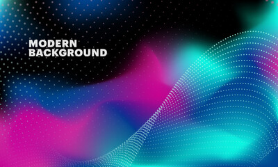 Abstract wave moving dots flow particles, modern background design for brochures, flyers, magazine, banner. 