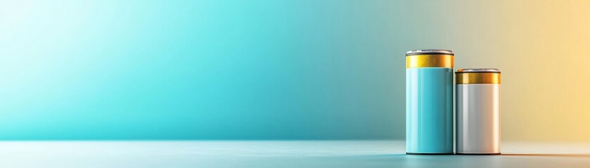 Home battery packs alternative electric energy storage. Batteries on a colorful background